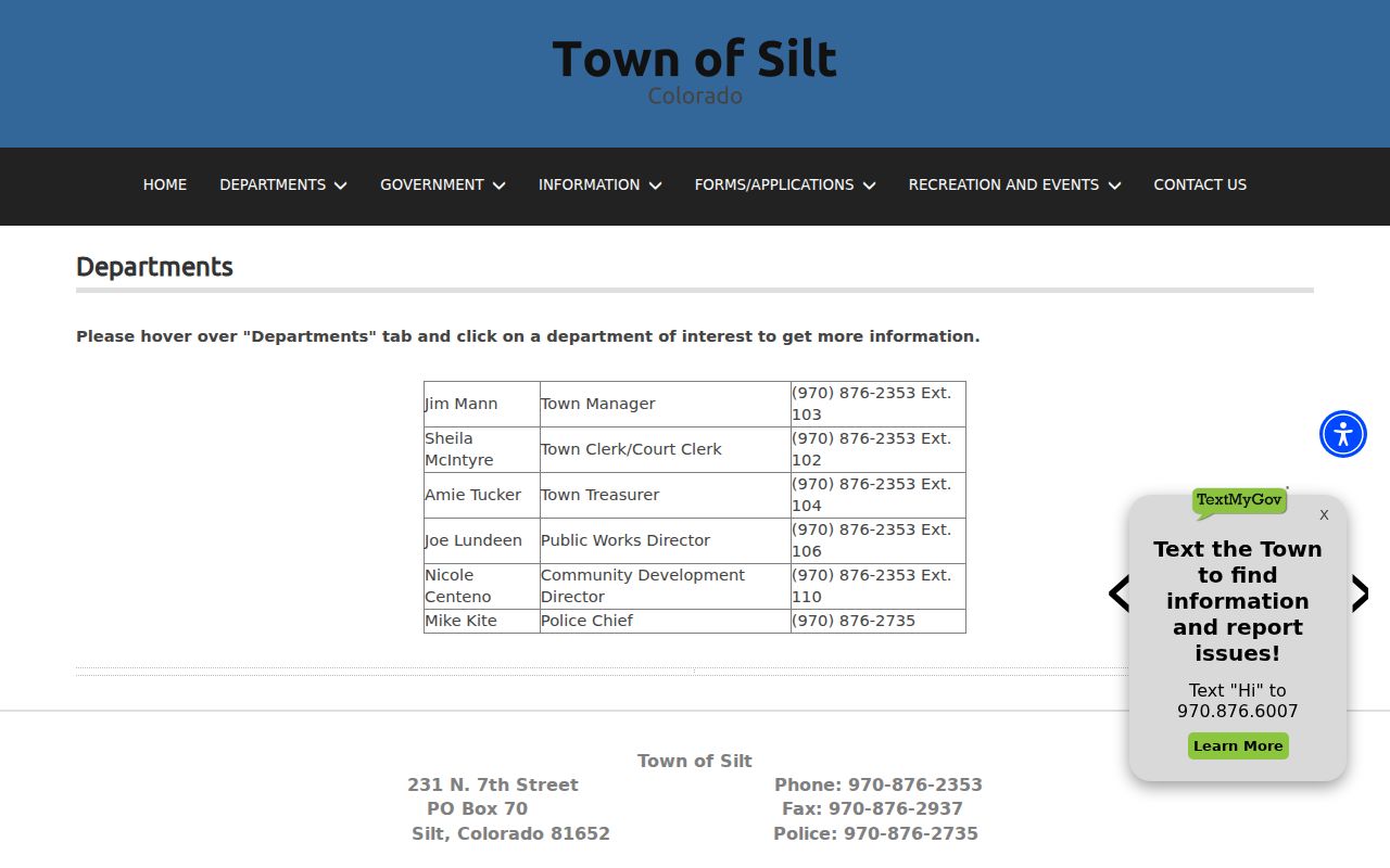 Silt court records and Court Clerk directory